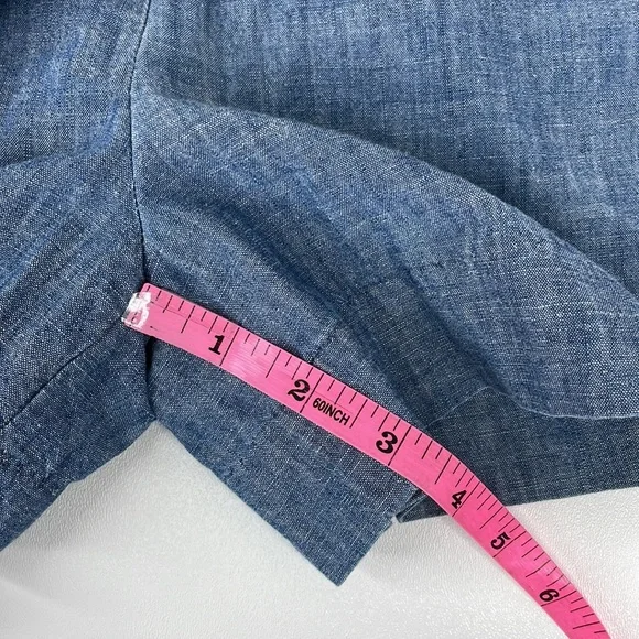 NWT J. Crew Size 2 Tie-Waist Shorts, Chambray, High Waist blue - Picture 9 of 11